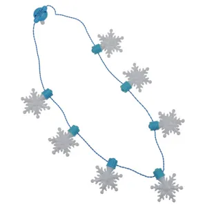 Leuchtende Schneeflocken Halskette mit LED Lichtern Weihnachtsfest Party Zubehör blau weiß