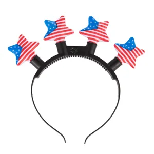 Unabhängigkeitstag LED blinkender Stern Haarreif US patriotische Party festliche Haarschmuck