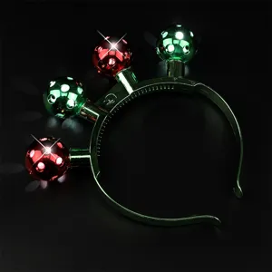 Christmas LED disco ball headband glowing flashing hair hoop party festive costume hair accessories