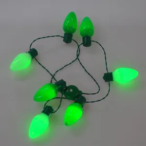 Grüne Glühbirnen LED Leuchtkette Halskette für St. Patricks Day Party Kostüm Accessoire