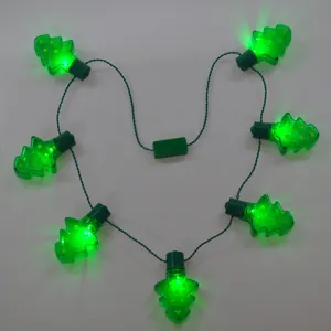 Catena luminosa LED albero di Natale collana lampeggiante festa decorazione verde accessori