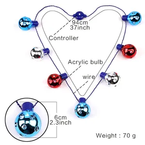 Collier Lumineux LED Boule Disco Pendentif Brillant Fete Accessoires 94cm long!