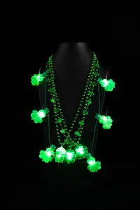 St. Patricks Tag leuchtende Klee Halskette grüne LED Perlen blinkende Party Schmuck Requisiten