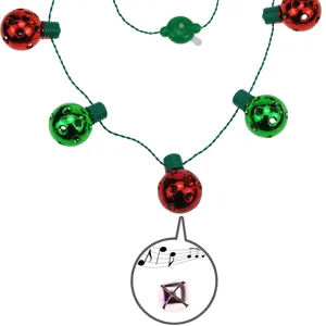 Christmas 7-light bell necklace LED glowing light-up holiday party festive costume accessory