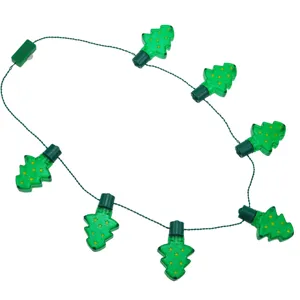Collana ad Albero di Natale a LED Pendente Lampeggiante in Plastica per Festival Festa di Natale Decorazione Unisex