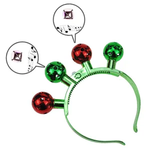 Christmas glowing bell headband LED flashing holiday party hair hoop festive decoration accessory