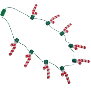 Weihnachten LED Zuckerstange Halskette leuchtende Feiertag Party Kostuem Detail Ansicht