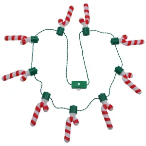 Weihnachten LED Leuchthalskette Zuckerstange Halskette Für Xmas Party Festliche Dekoration Kostüm Zubehör Für Herren Damen
