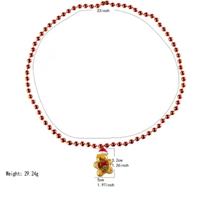 Collana di perle LED omino di pan di zenzero di Natale ciondolo luminoso festivo