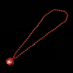 Collar de cuentas con colgante de jersey de Navidad LED intermitente para fiesta