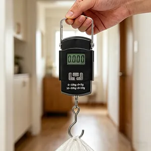 Pèse-bagage électronique portable pour cuisine et voyage, affichage numérique haute précision 50kg.