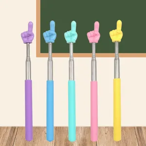 Stainless steel telescopic reading stick for kids, cute finger pointer teaching pointer stick for classroom.