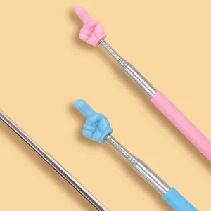 Stainless steel telescopic pointer stick for kids reading and teacher teaching tool.