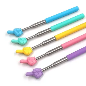 Colorful telescopic teacher pointer, stainless steel retractable reading stick for kids and classroom.