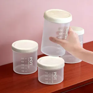 Transparent Plastic Sealed Storage Jar Kitchen Food Grain Container With Scale Clear Storage Canister For Snacks Tea