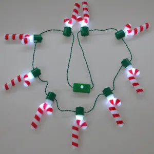 Weihnachten LED Zuckerstange Halskette 9 Lichter Party Verkleidung leuchtendes Dekorationszubehör