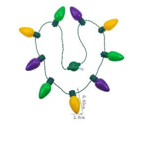 Bunte 9 LED Glühbirne Leuchtkette Detailansicht, Blinkende Partybeleuchtung mit Batteriebox.
