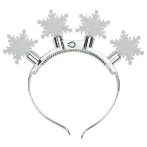 LED Light Up Snowflake Headband Christmas Party Hair Hoops Glowing Hairband Silver