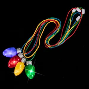 Collier pendentif ampoule LED de Noël collier lumineux lumières colorées accessoires de fête