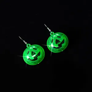 LED leuchtende Kürbis Ohrringe Halloween grüne Lichter Ohrschmuck für Party Kostüm