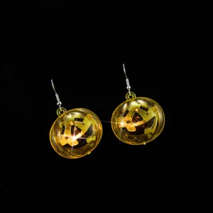 LED leuchtende Kürbis Ohrringe Halloween Party Requisiten gruseliger grusel Lampion Schmuck