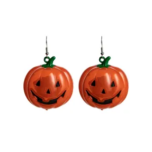 Halloween pumpkin glowing earrings LED light party festival cute gift accessories decoration