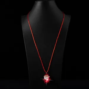 Kerst gloeiende LED kerstman hanger ketting met rood koord voor vakantie feest rekwisieten