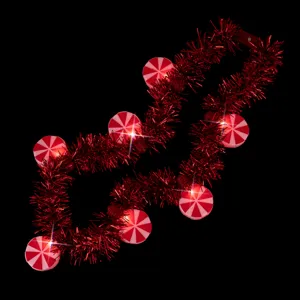 Navidad LED Luminoso Caramelo Collar Guirnalda de Oropel para Fiesta y Decoraciones