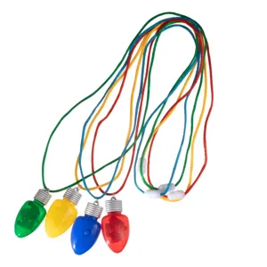 Christmas LED light bulb necklace glowing pendant festival party dress up colorful accessory