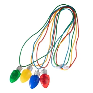 Collier lumineux LED de Noël, bijoux de fête clignotants colorés pour cadeau d'enfants.