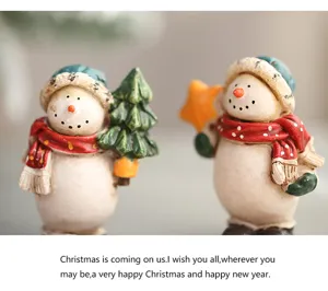 Weihnachten Harz Schneemann Figuren Tisch Dekoration Feiertag Geschenk Deko Set