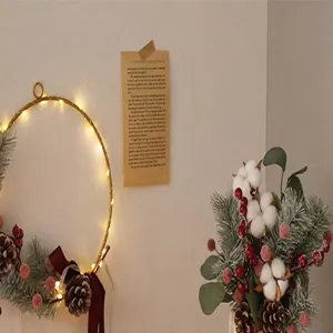 Guirlande de Noël lumineuse LED arrangement floral DIY décoration murale de fête