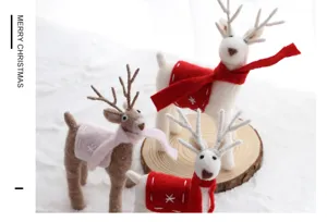 Decorazione di renna in feltro di Natale set di ornamenti da scrivania carino feste.