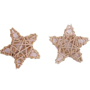 Handmade woven rattan star Christmas hanging decoration, natural rustic tree or wall ornaments.