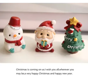 Süße Weihnachts Harz Miniatur Ornamente Schneemann Weihnachtsmann Baum Tischdeko