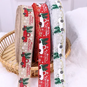 Weihnachtliche dekorative Bänder festliche Geschenkverpackung Jute Stoff Bänder