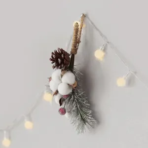 Noël décoratif suspendu ornement branche de pin coton cône fête décoration de la maison
