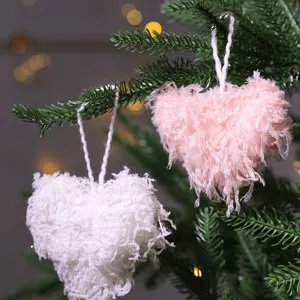 Ornamenti Sospesi per Albero di Natale Feltro di Lana Piuma Cuore Albero Calza Palla Ala Decorazioni Festa Casa
