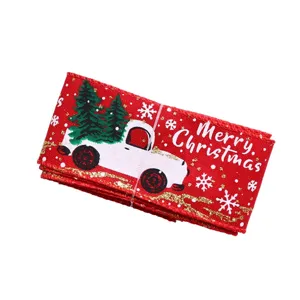 Weihnachten rote Band Stoff dekorative Vintage Lkw Baum Druck Geschenkverpackung 1Stk