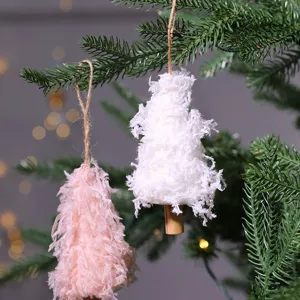 Ornamenti sospesi per albero di Natale, decoro albero soffice strutturato con spago.