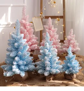 Mini besneeuwde kerstboom set voor bureau vakantie thuis decoratie rekwisieten