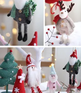 Set di ornamenti sospesi di Natale in feltro, grazioso decoro albero renna per festa.