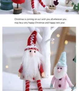 Grazioso ciondolo bambola gnomo in feltro di Natale per decorazione albero di Natale casa