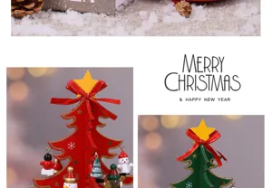 Wooden Christmas tree desktop decoration festive gift holiday party ornament table top toy gift
