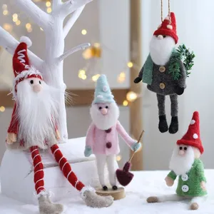 Bambola gnomo in feltro di natale ornamenti appesi decorazione albero oggetti di scena.