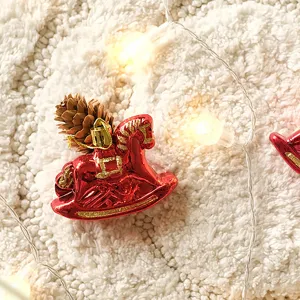 Red Christmas Rocker Hanging Ornament PVC Material Festive Party Decoration Home Decor Christmas Tree Pendant Gift