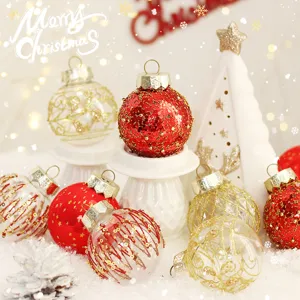 Weihnachtskugeln Dekorationen Luxus Glitter Galvanisierte Festliche Kugeln Hängende Ornamente Für Baum Party Haus Dekor