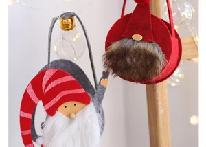 Sacchetti regalo in feltro con gnomo di Natale borse tote festive imballaggio mele