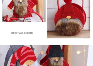 Borsa regalo in feltro con gnomo di natalizia confezione caramelle decorazione festiva