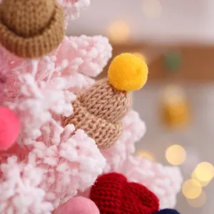 Mini Cappelli Natalizi a Maglia Cappellini a Maglia Con Pompon Decorazione Scena Albero di Natale Fai da Te Accessori Natalizi